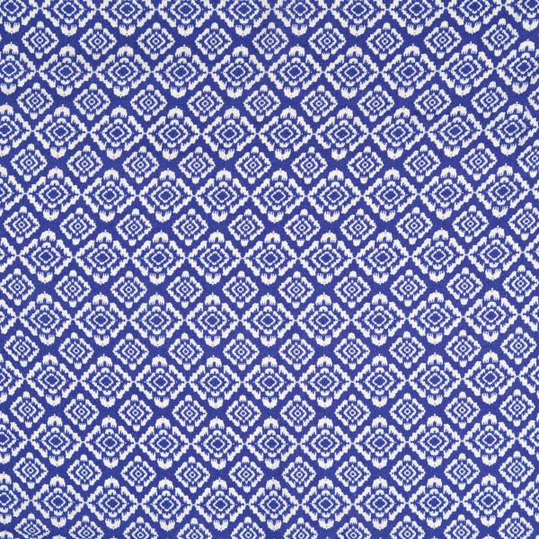 Viskose Leinen - blau, weißes Muster